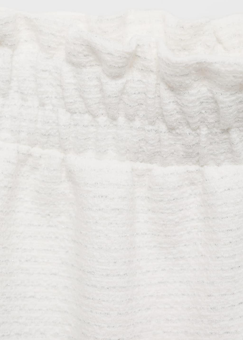 White Straight Textured Trousers, Kids Girl, , large image number 2
