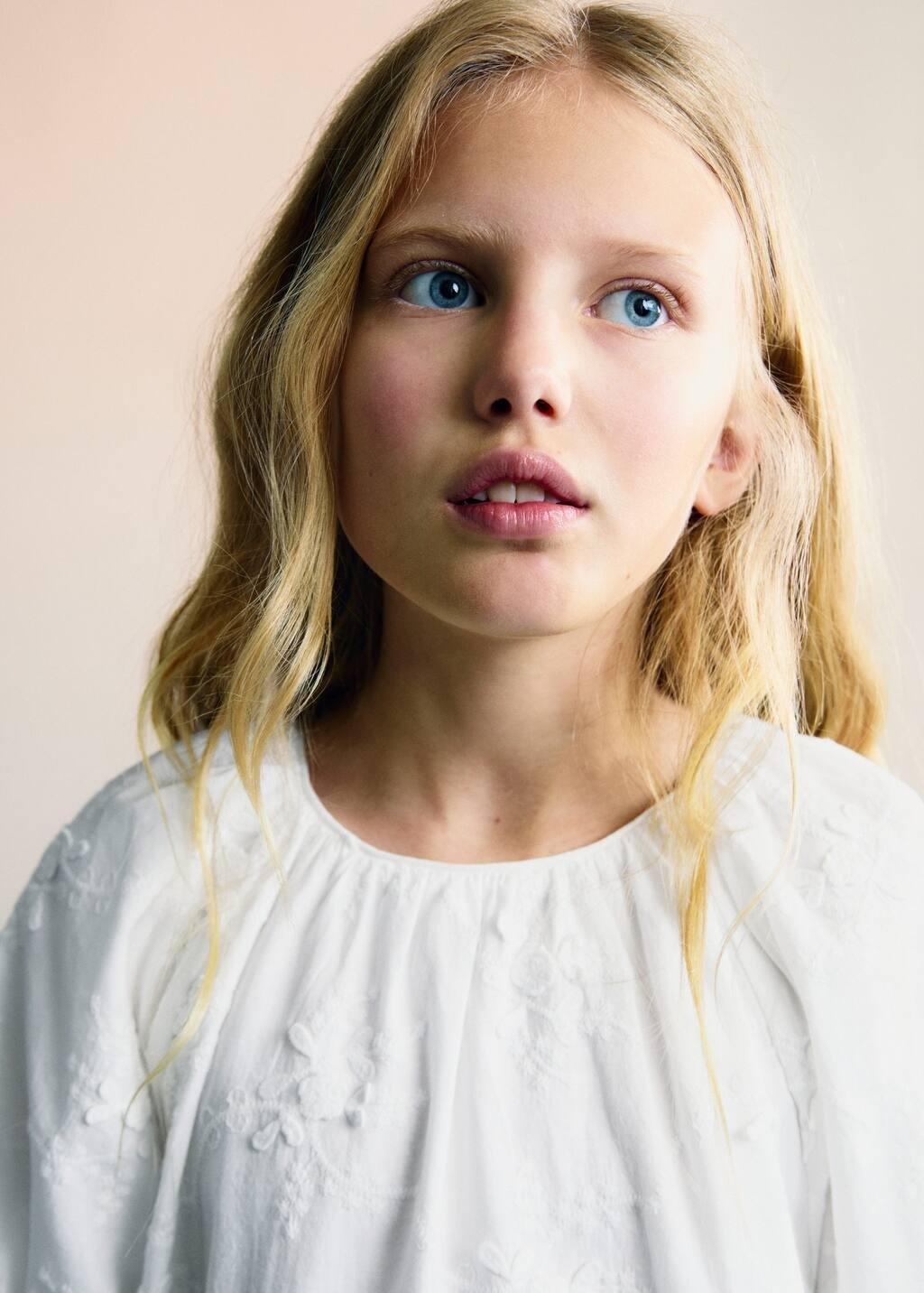WHITE Embroidered detail dress, Kids Girl, , large image number 1