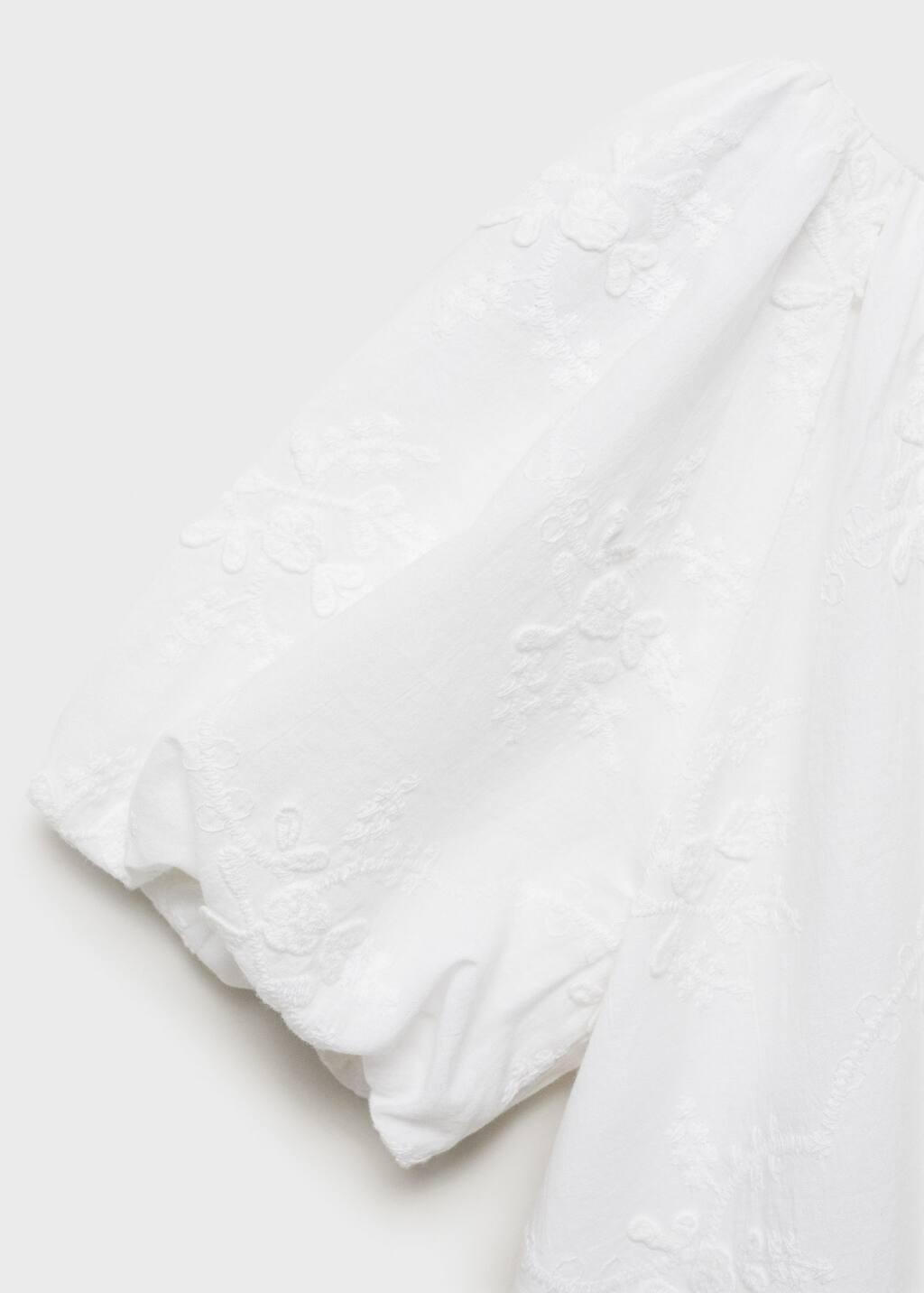 WHITE Embroidered detail dress, Kids Girl, , large image number 2