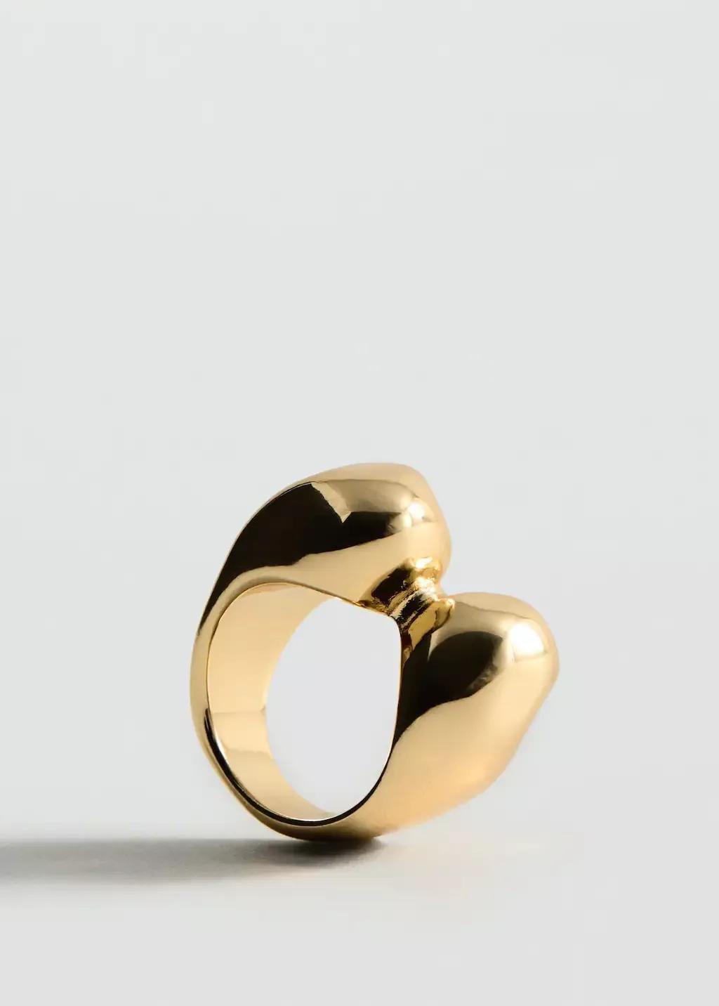 Gold Volume Textured Ring, , medium