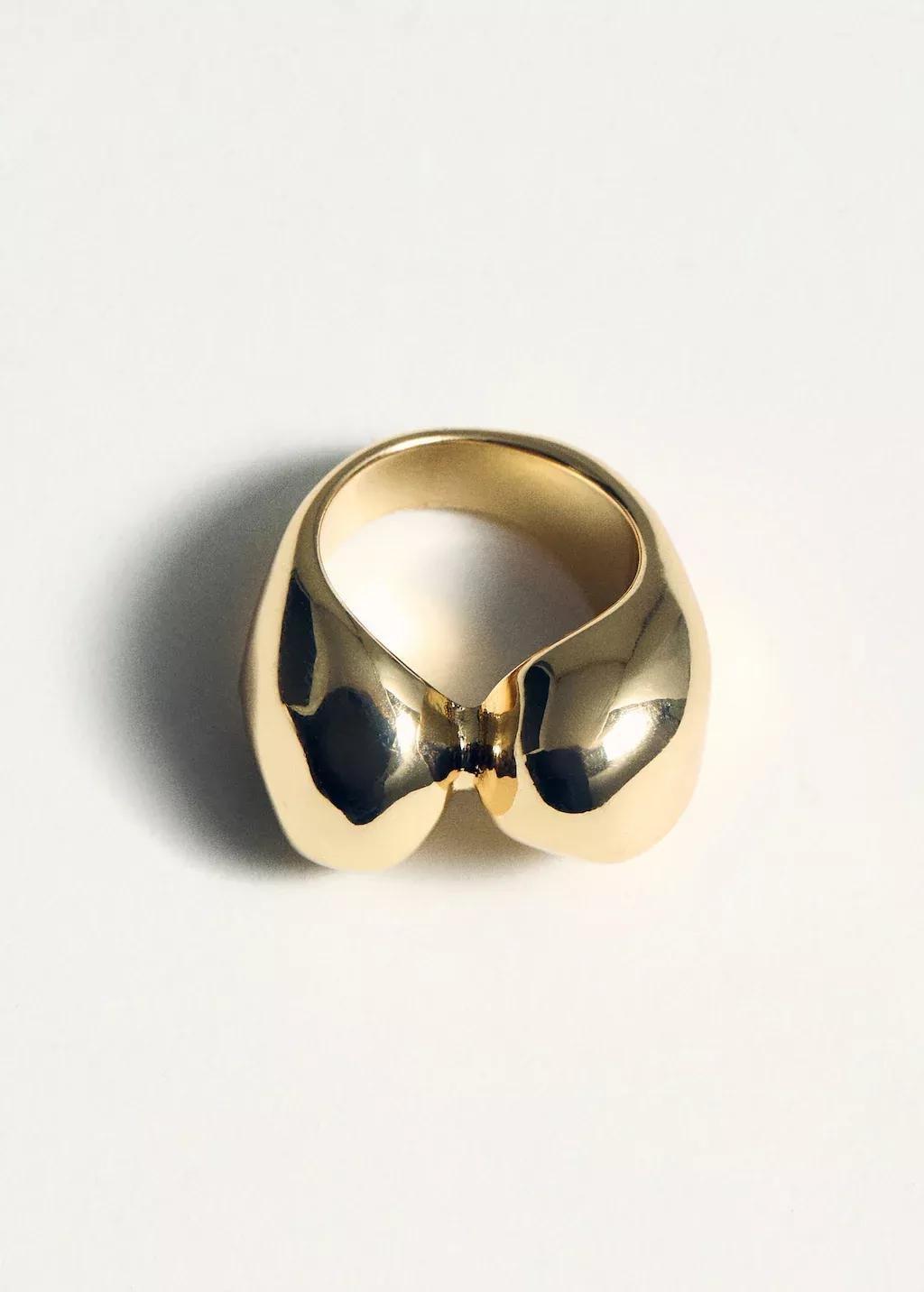 Gold Volume Textured Ring, , large image number 1