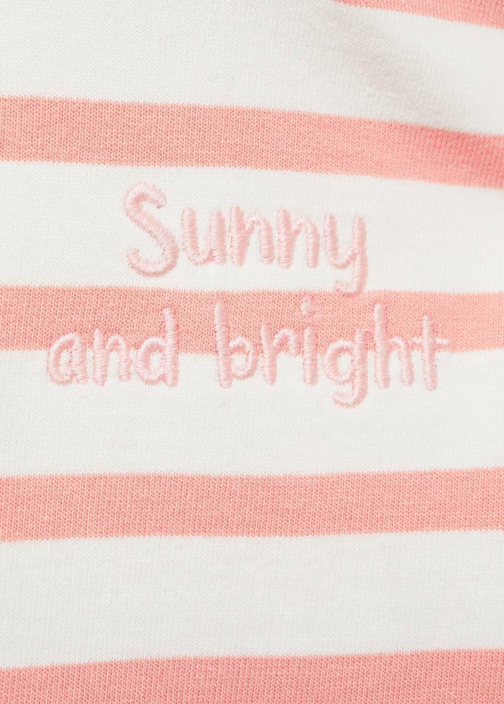 BRIGHT RED Striped sweatshirt with embroidered detail, Baby Girl, , large image number 2