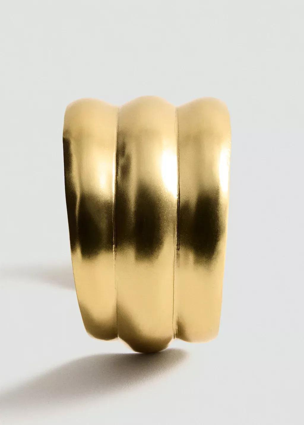 Gold Rigid Bracelet With Relief, Gold, large image number 0
