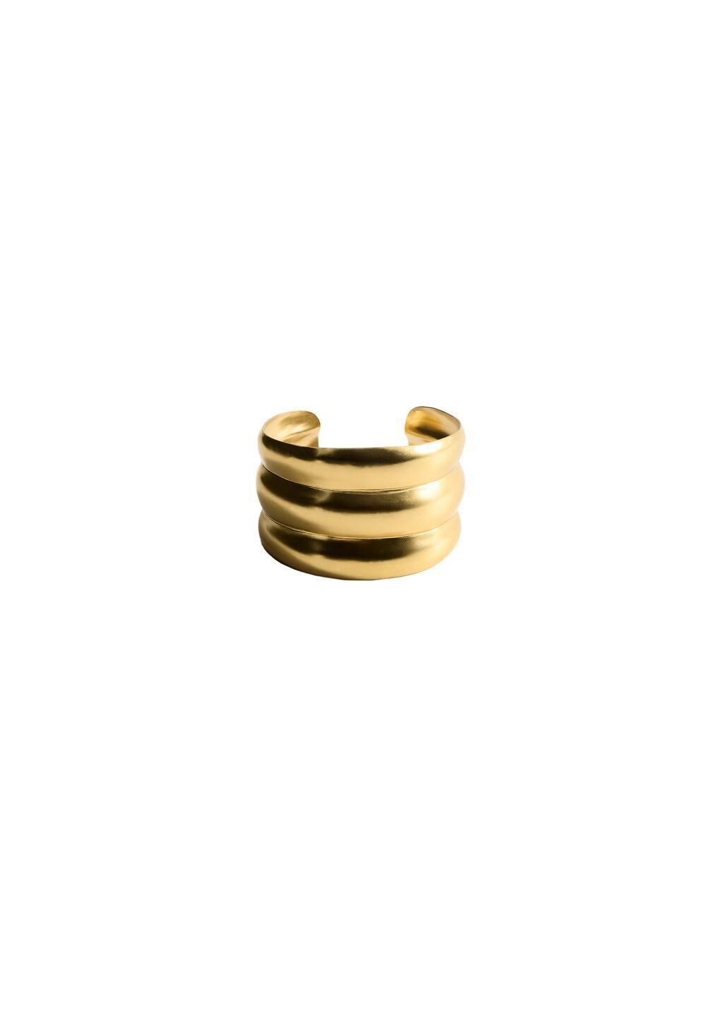 Gold Rigid Bracelet With Relief, Gold, large image number 2
