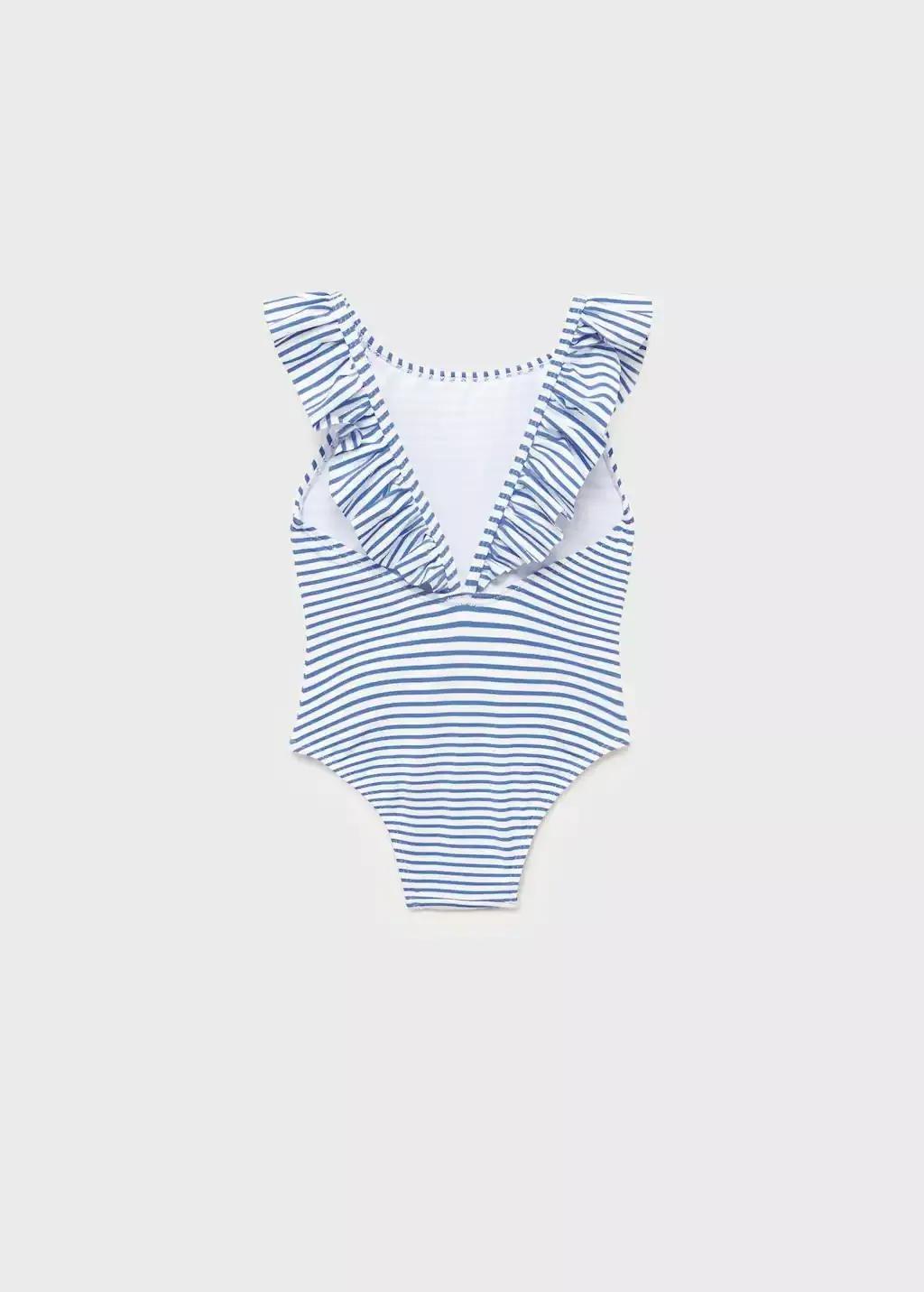 Blue Ruffle Striped Swimsuit, Baby Girl, , large image number 1