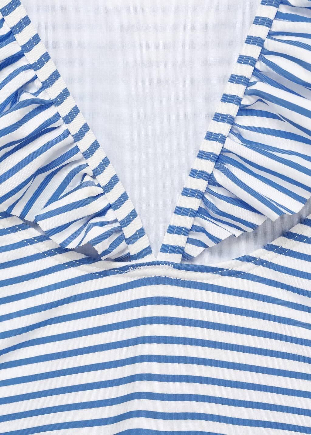 Blue Ruffle Striped Swimsuit, Baby Girl, , large image number 2