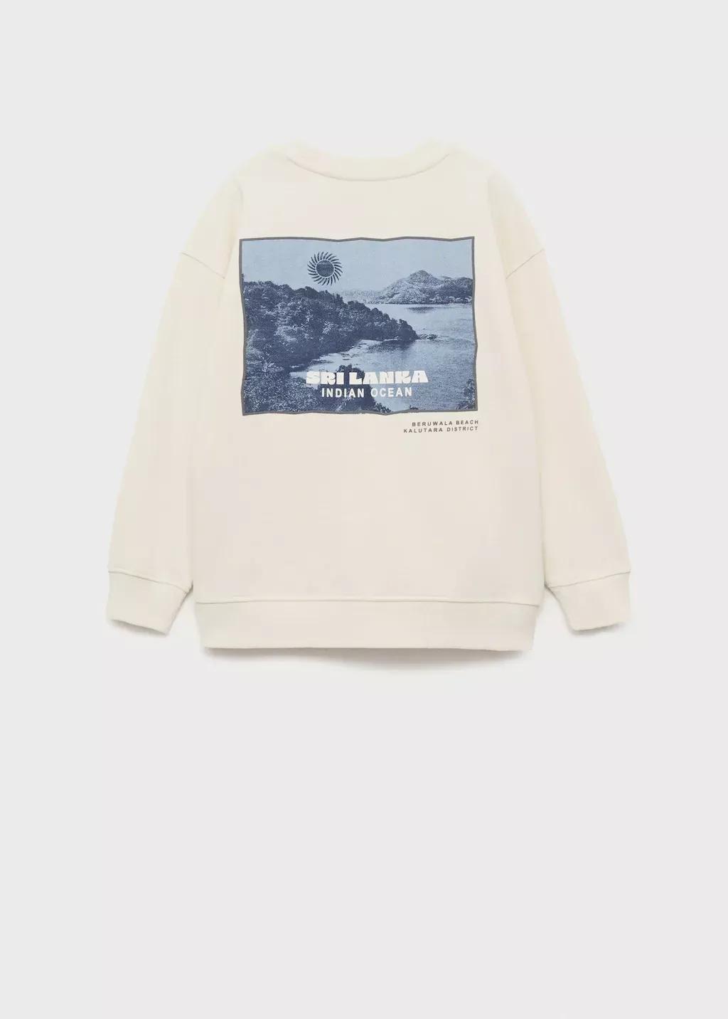Beige Graphic-Print Cotton Sweatshirt, Kids Boy, , large image number 2