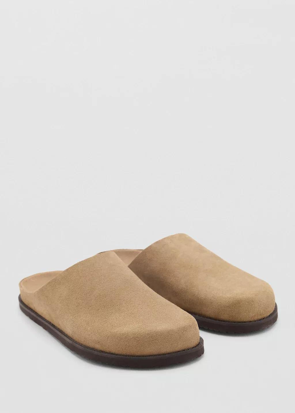 LIGHT BEIGE Suede leather clogs, , large image number 0