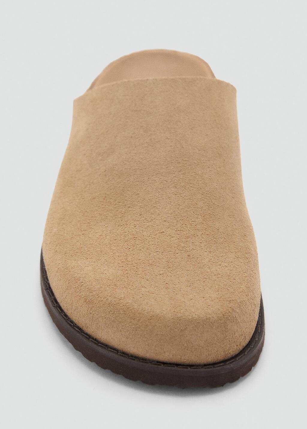 LIGHT BEIGE Suede leather clogs, , large image number 1
