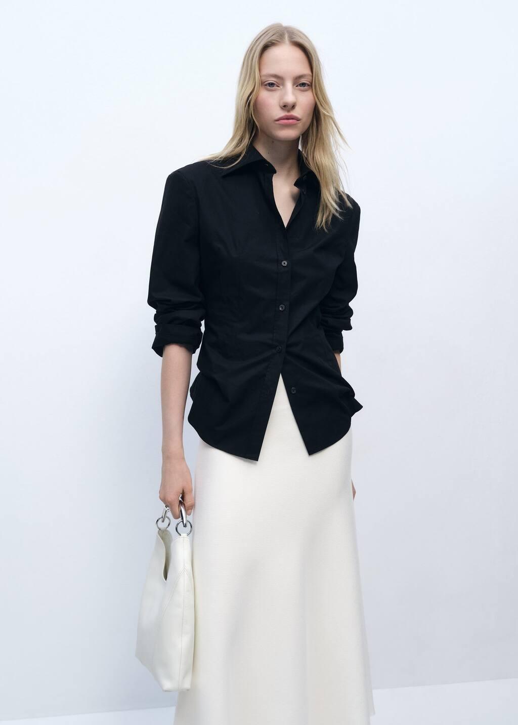 Beige Peplum Knit Skirt, , large image number 1