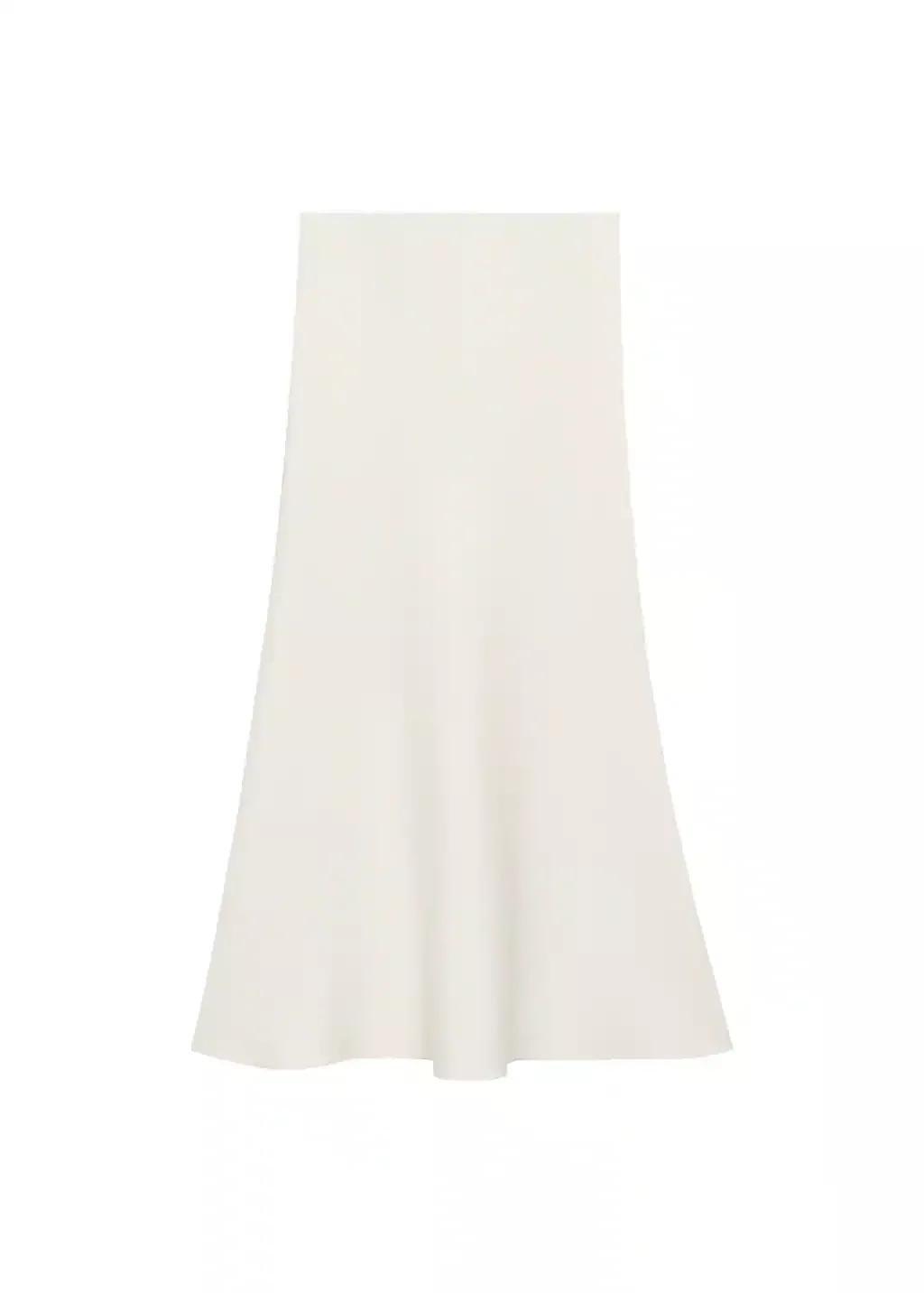 Beige Peplum Knit Skirt, , large image number 4