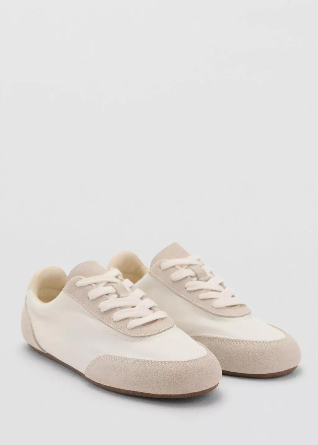 WHITE Lace-up suede sneakers, , large image number 0