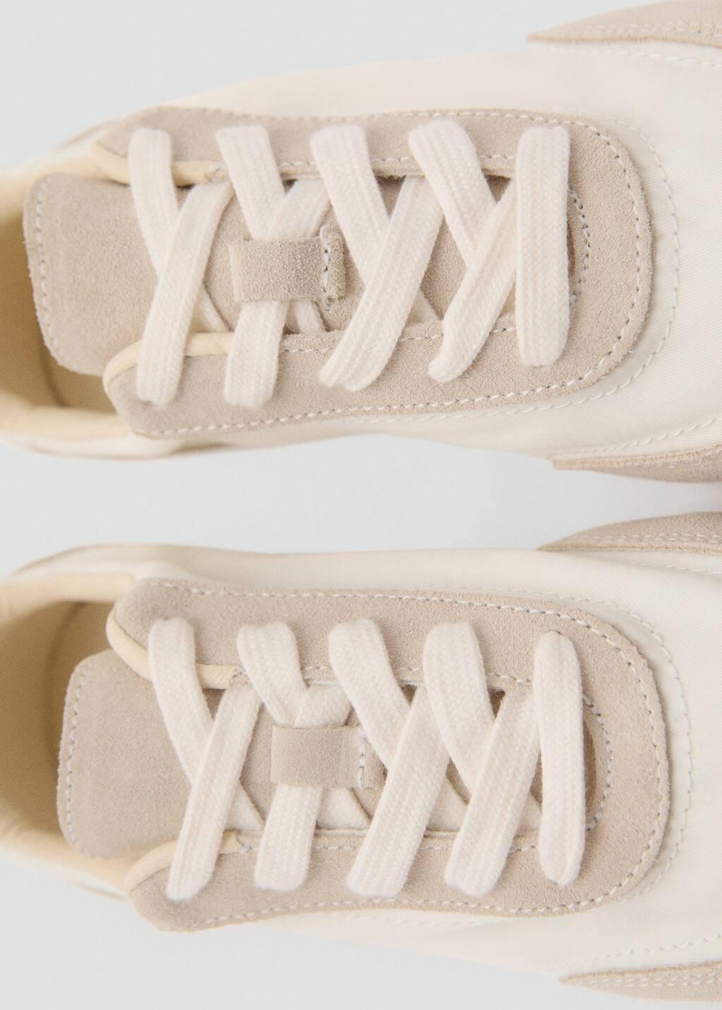 WHITE Lace-up suede sneakers, , large image number 4