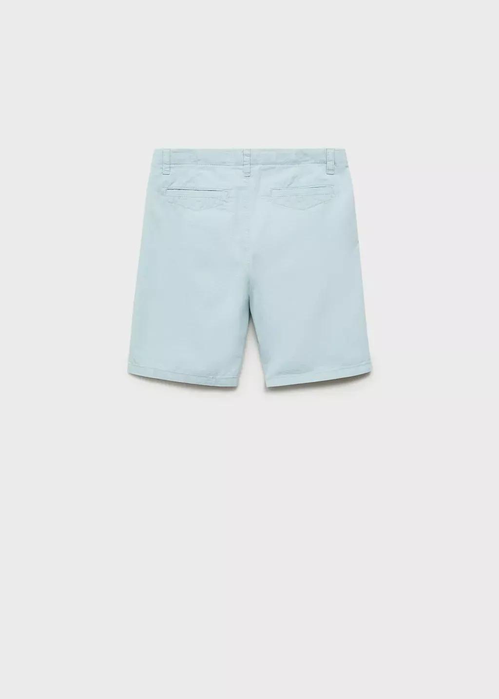 Blue Lt Pastel Cotton Bermuda Shorts, Kids Boy, , large image number 1