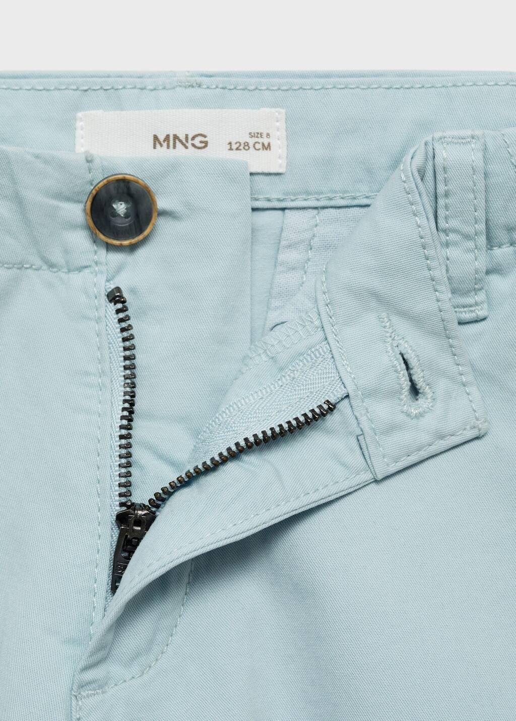Blue Lt Pastel Cotton Bermuda Shorts, Kids Boy, Light-Pastel Blue, large image number 2