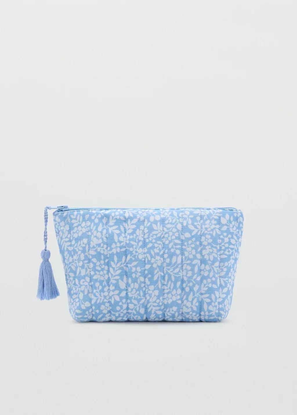 Blue Lt Pastel Quilted Printed Toiletry Bag, Kids Girl, Light-Pastel Blue, large image number 3