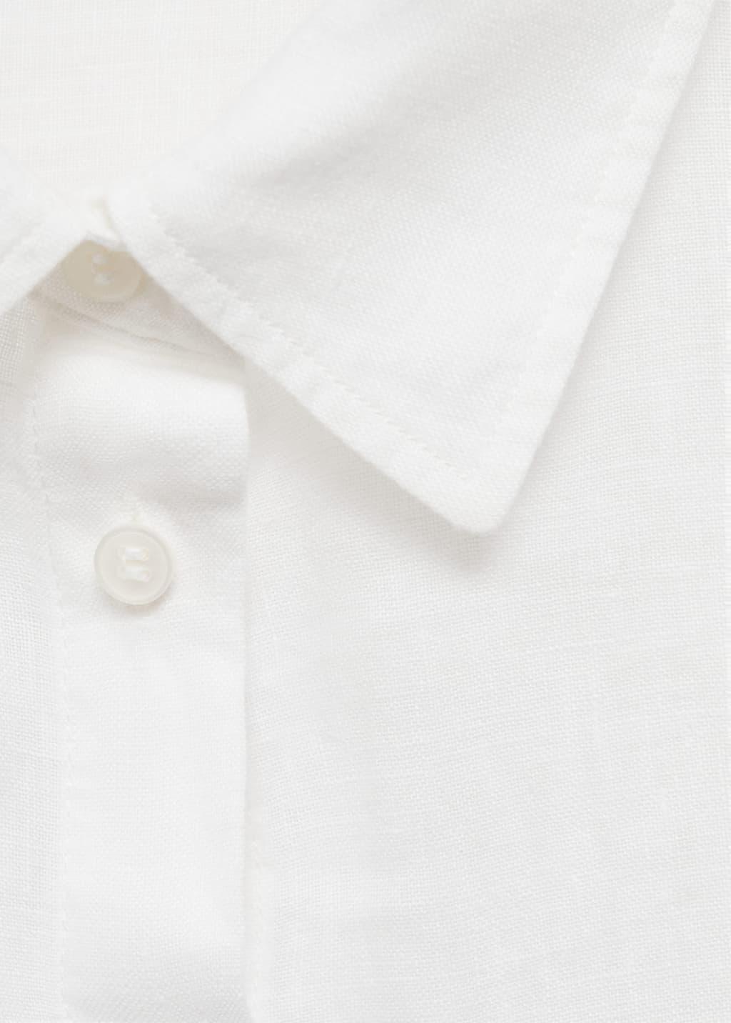 White Pocket Linen Shirt, , large image number 7