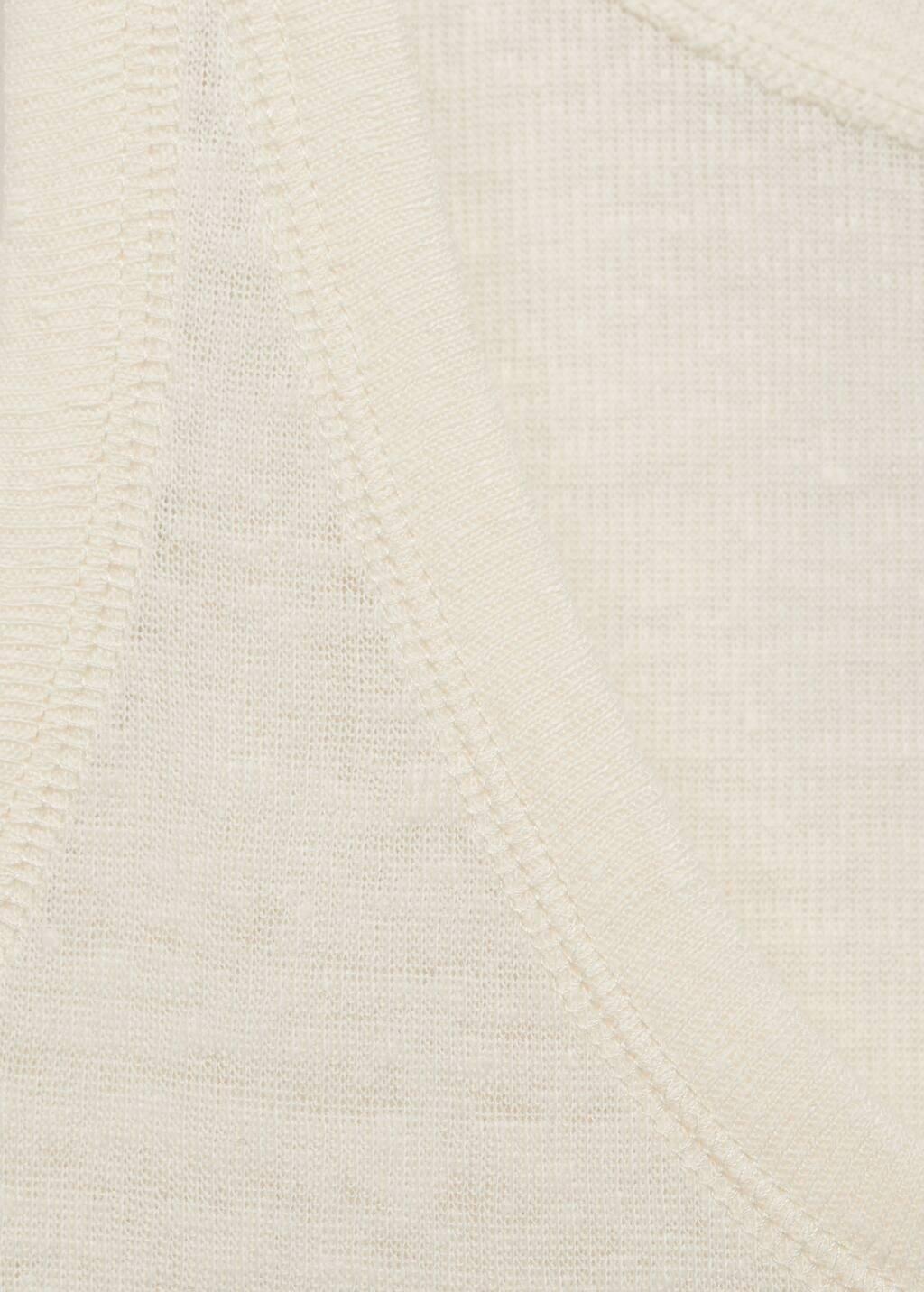 Beige Strap Linen Top, , large image number 2