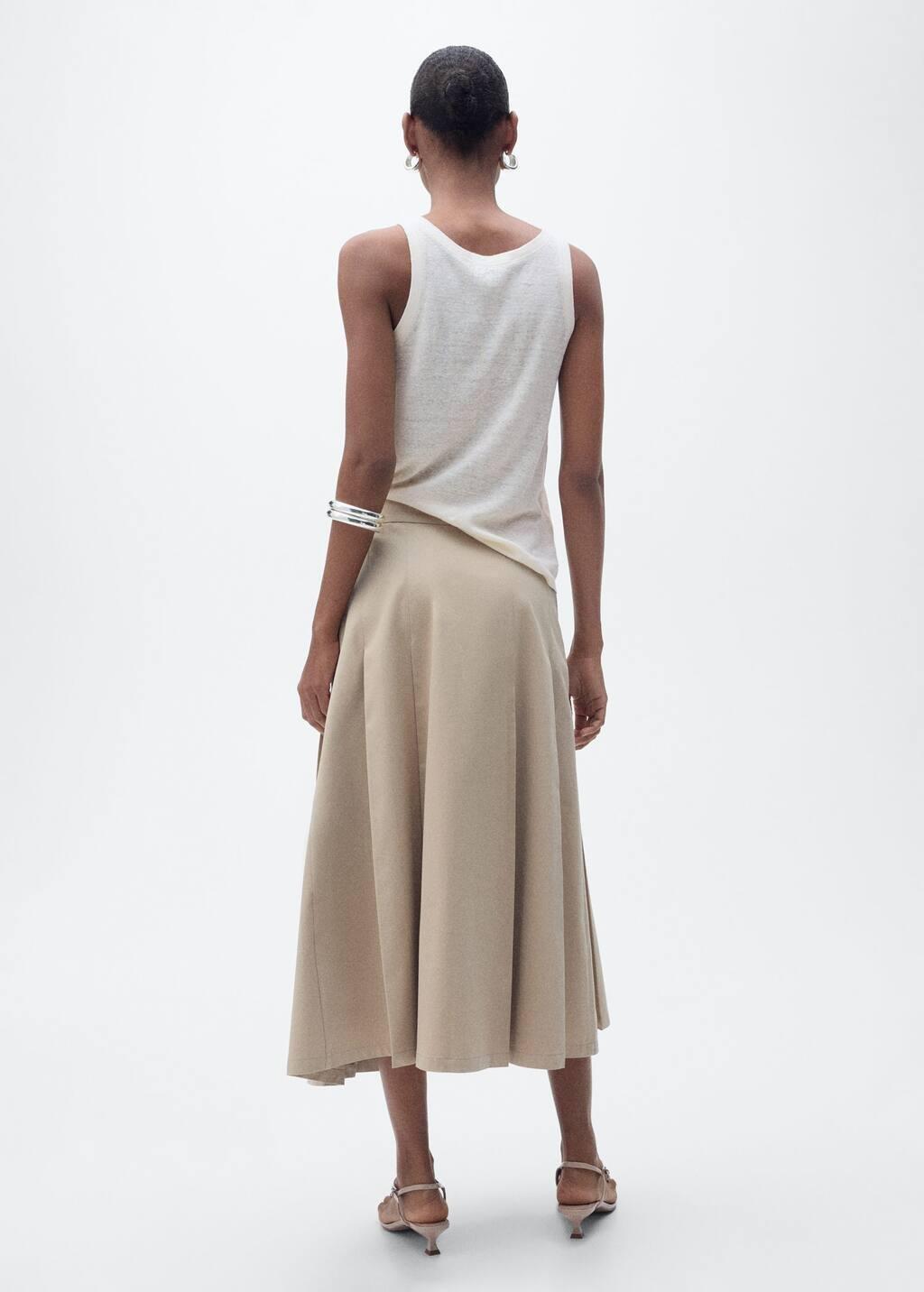 Beige Strap Linen Top, , large image number 4