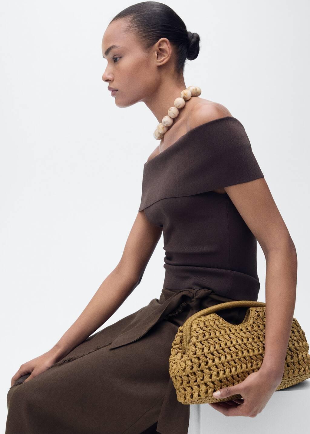 Brown Linen Sarong Skirt, , large image number 3