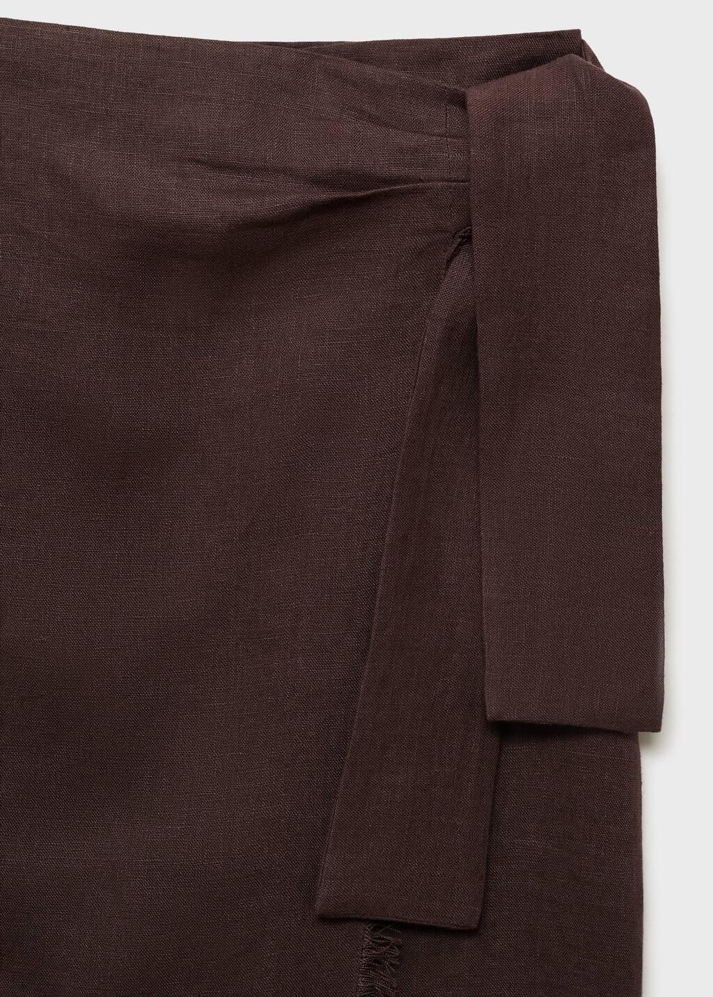Brown Linen Sarong Skirt, , large image number 6