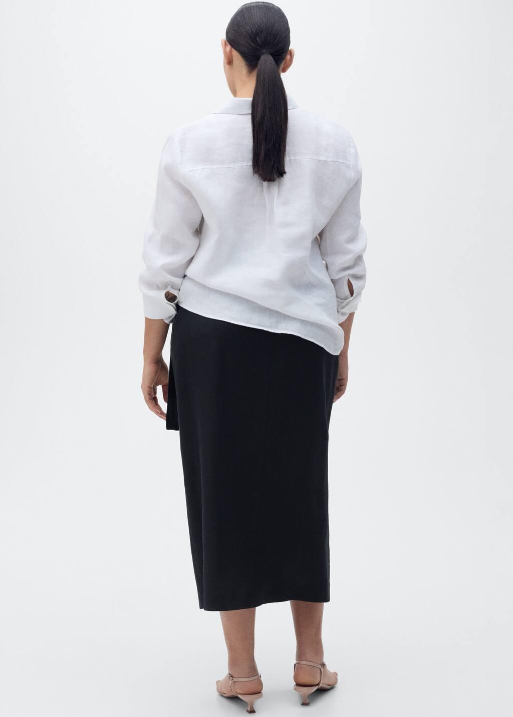Black Linen Sarong Skirt, , large image number 4