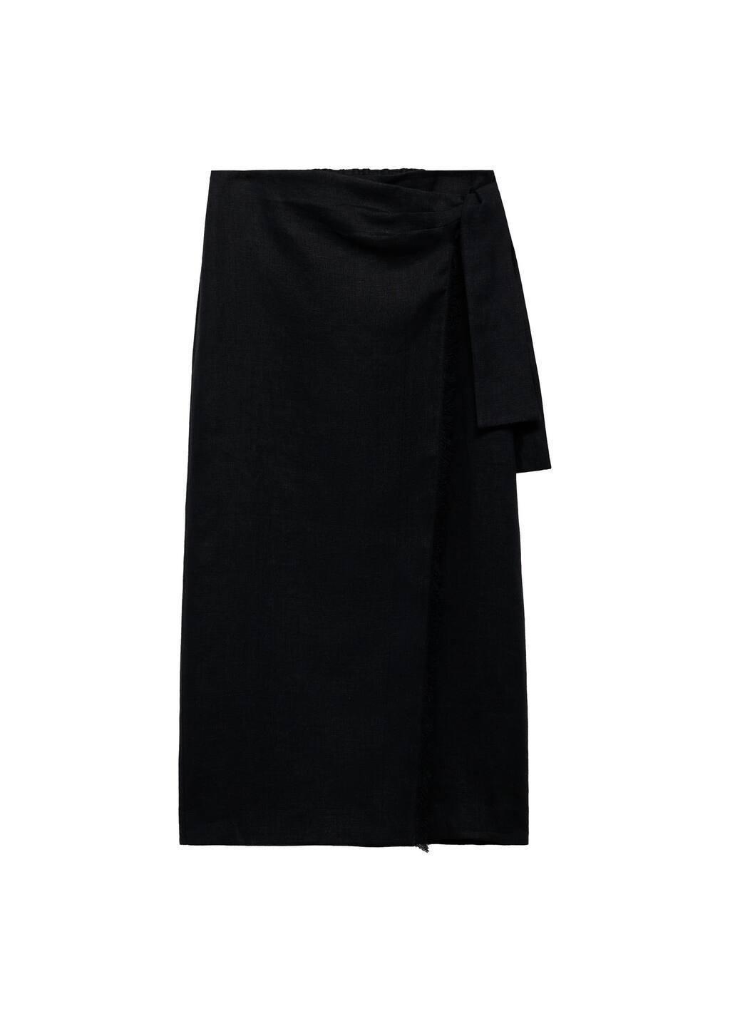 Black Linen Sarong Skirt, , large image number 5