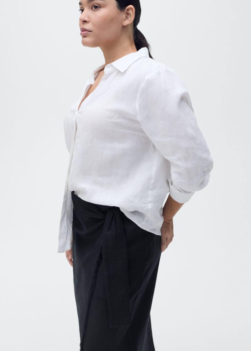 Black Linen Sarong Skirt, , large image number 6