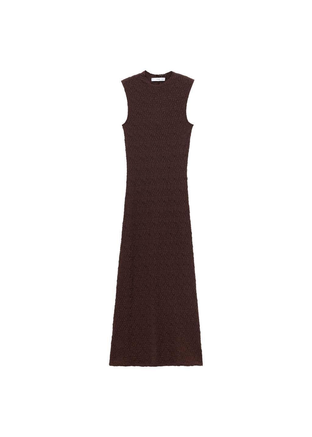 BROWN Perkins collar textured dress, , large image number 2
