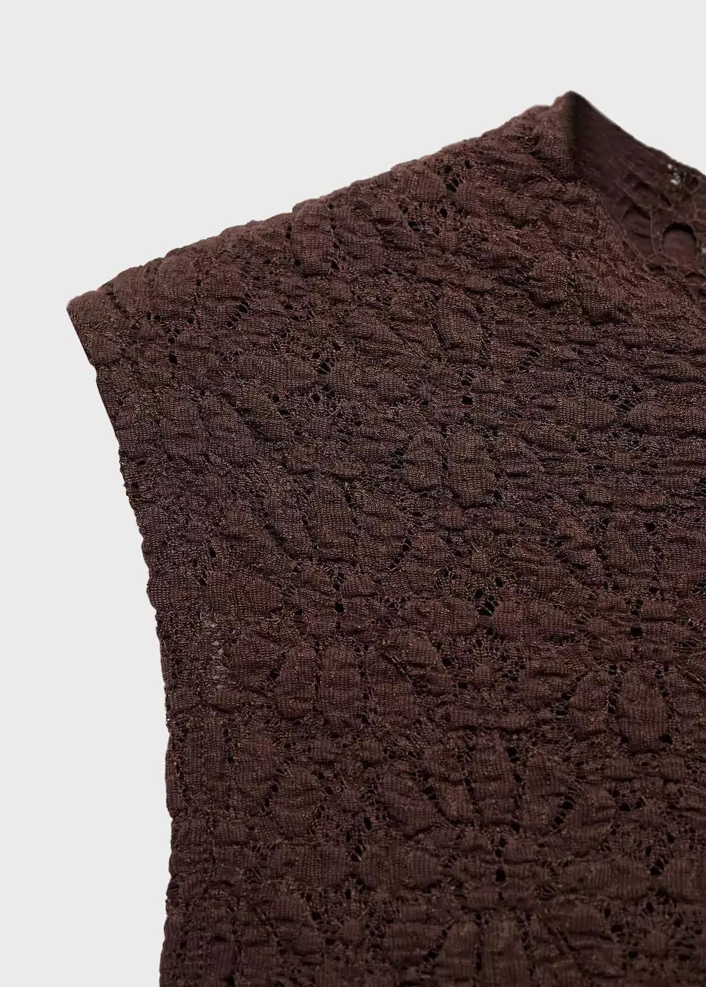 BROWN Perkins collar textured dress, , large image number 4
