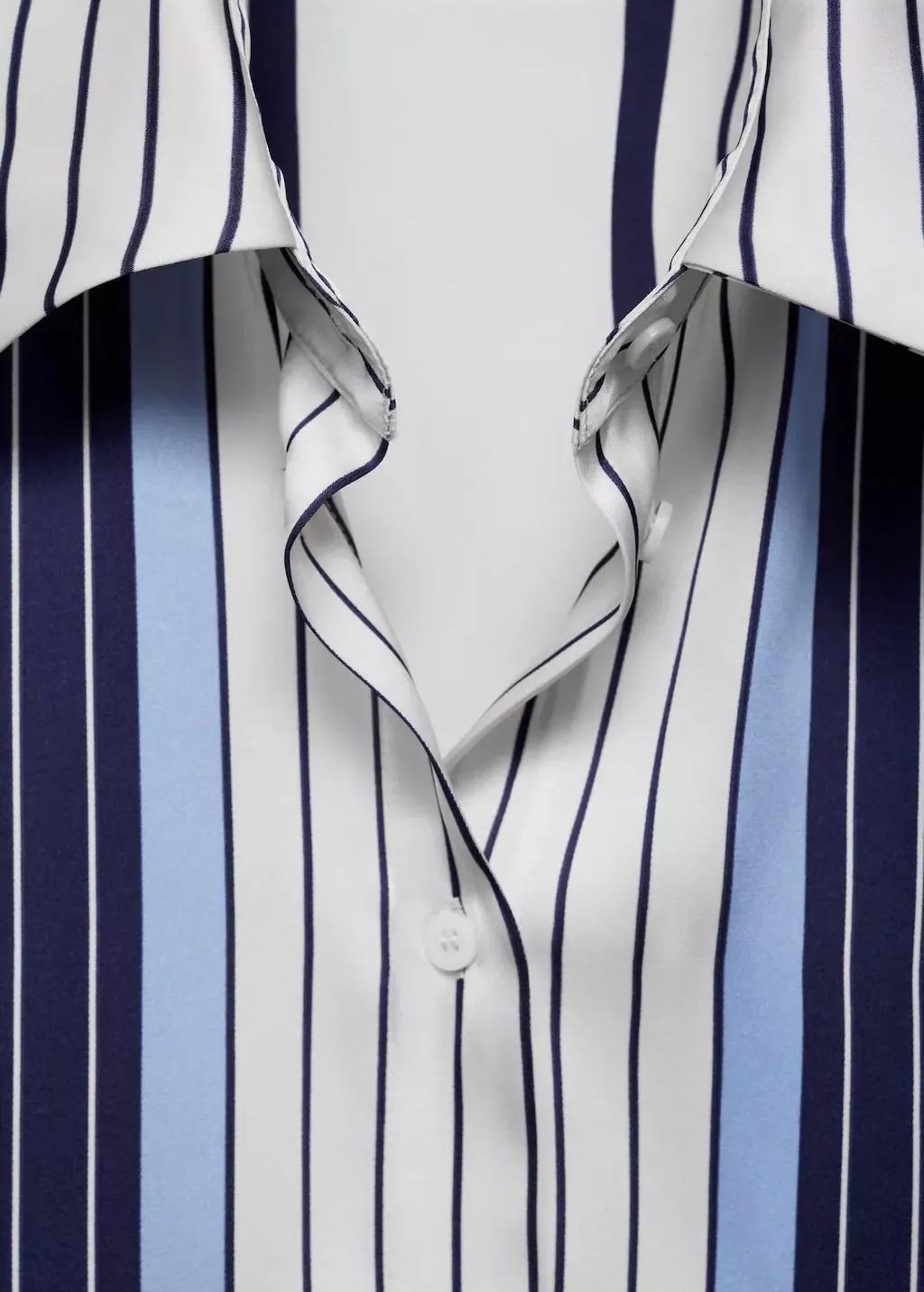 MEDIUM BLUE Satin shirt with combined stripes, , large image number 4