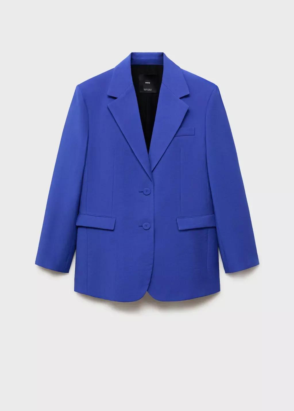 MEDIUM BLUE Structured suit jacket, , large image number 3
