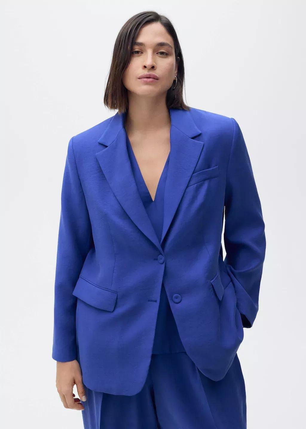 MEDIUM BLUE Structured suit jacket, , large image number 8