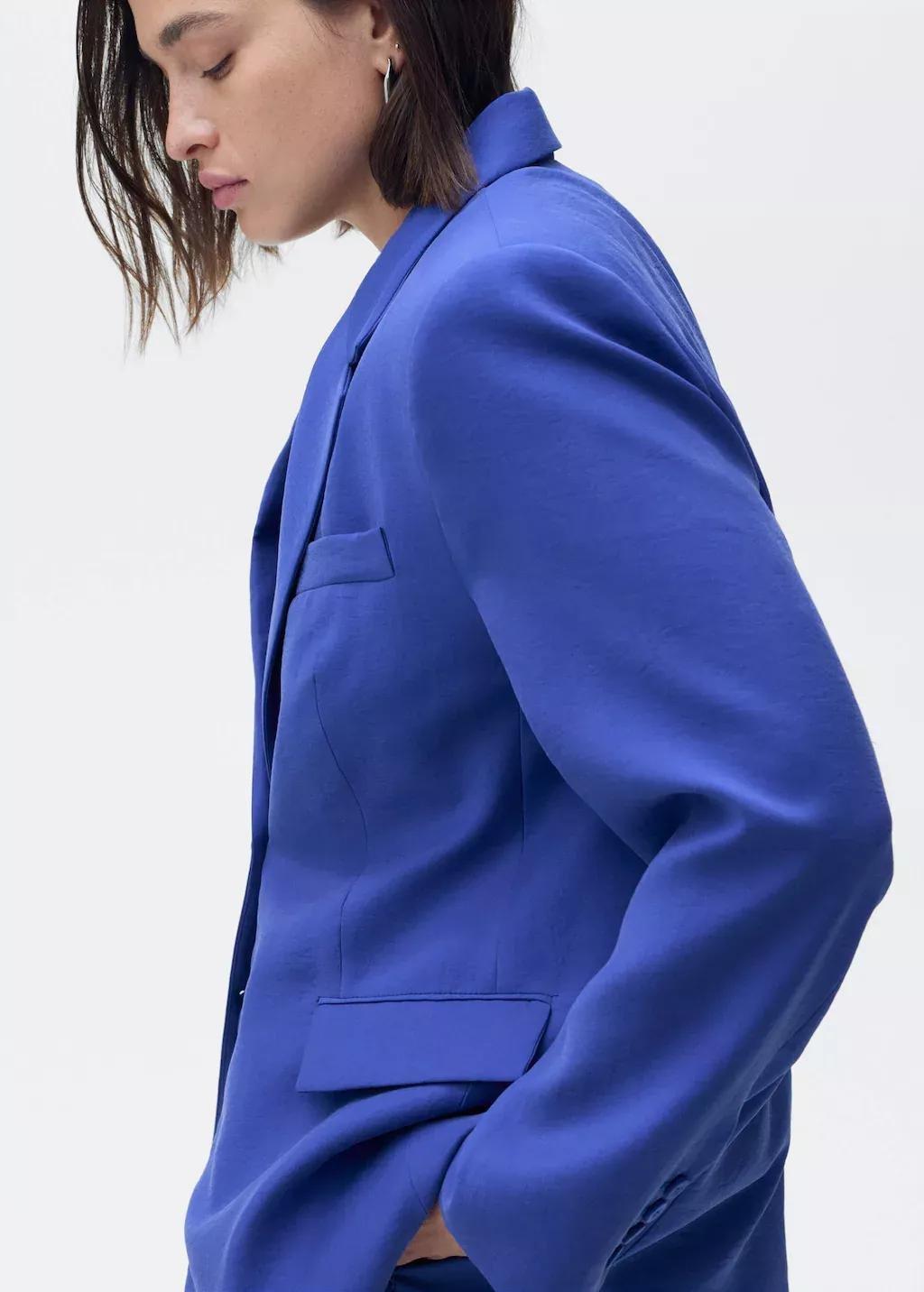 MEDIUM BLUE Structured suit jacket, , large image number 9
