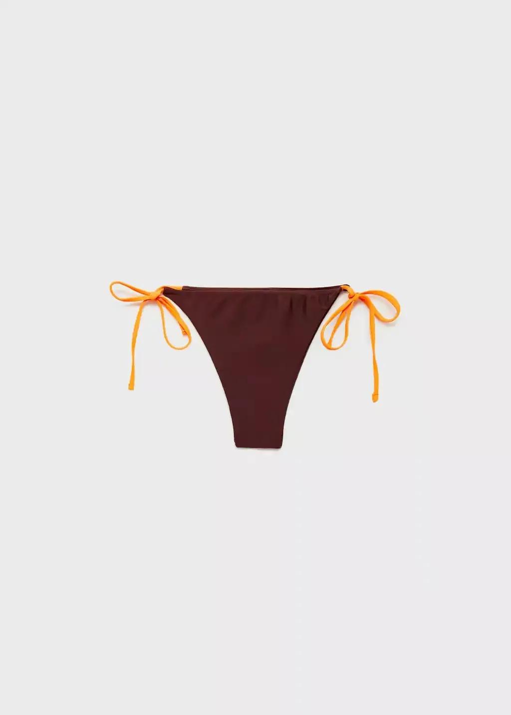Brown Bikini Bottoms With Bows, , large image number 0
