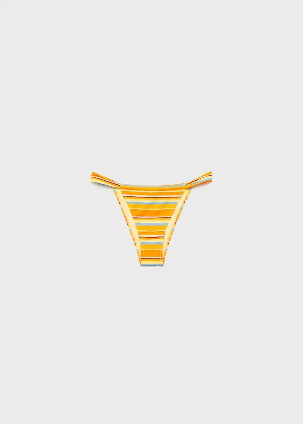 YELLOW Striped bikini bottom, , large image number 0