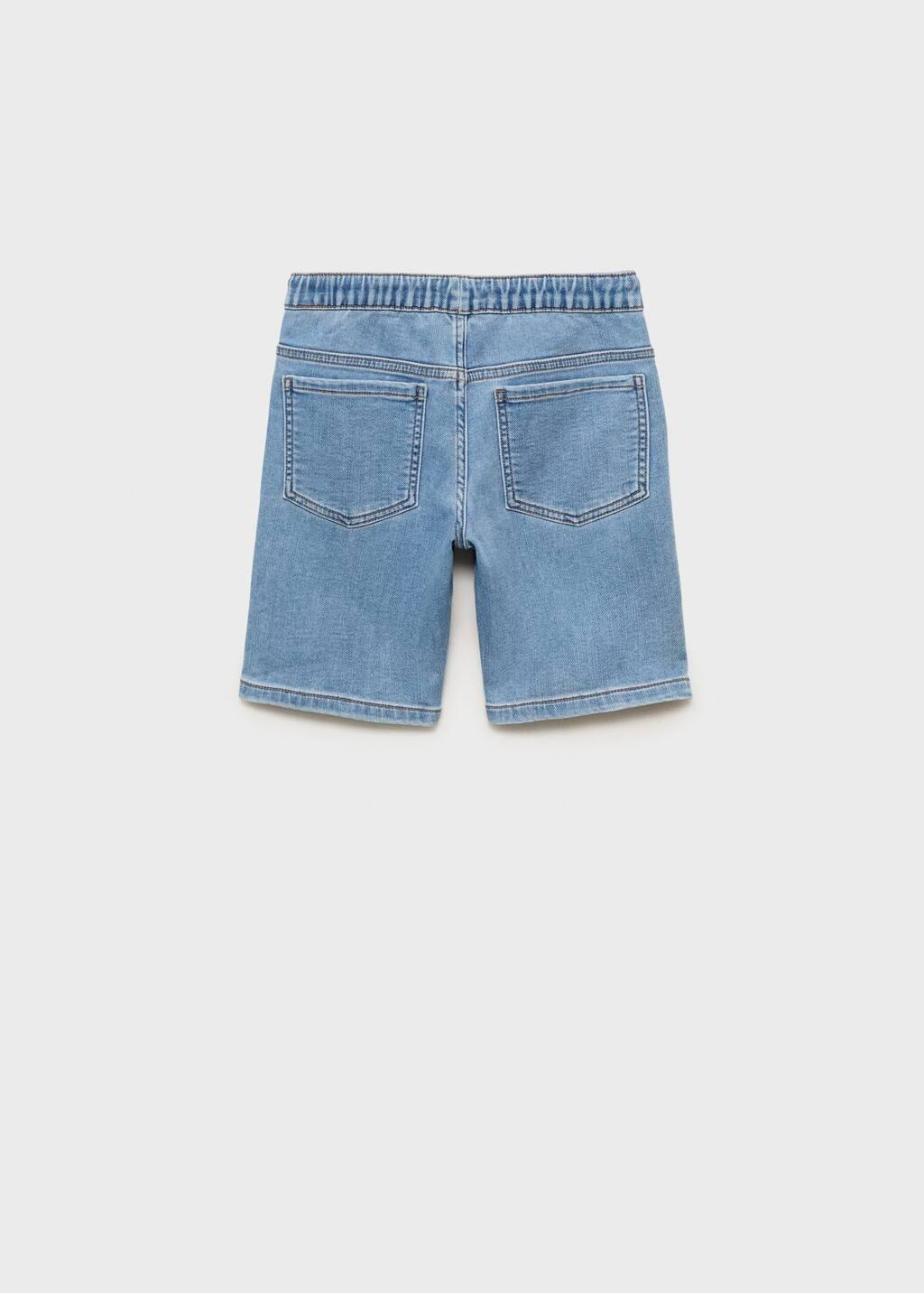 Blue Denim Bermuda Shorts With Drawstring, Kids Boy, , large image number 1