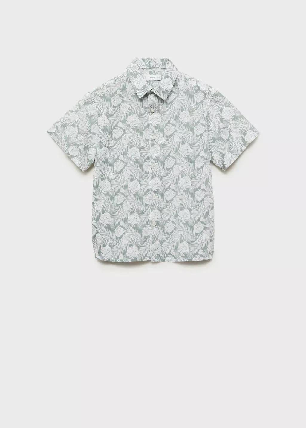 Green Tropical Print Shirt, Kids Boy, , medium