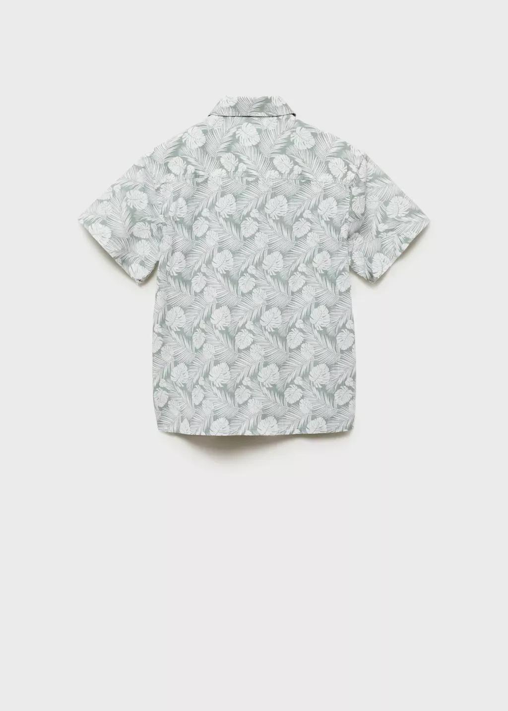 Green Tropical Print Shirt, Kids Boy, , large image number 1