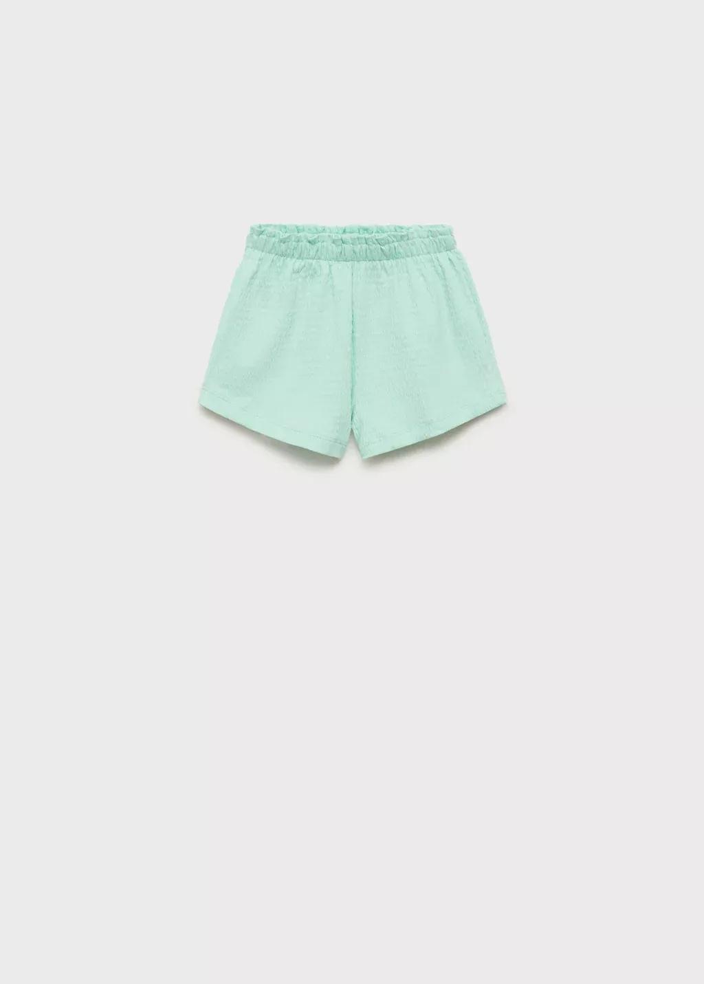 Turquoise Ruffled Shorts, Baby Girl, , large image number 0