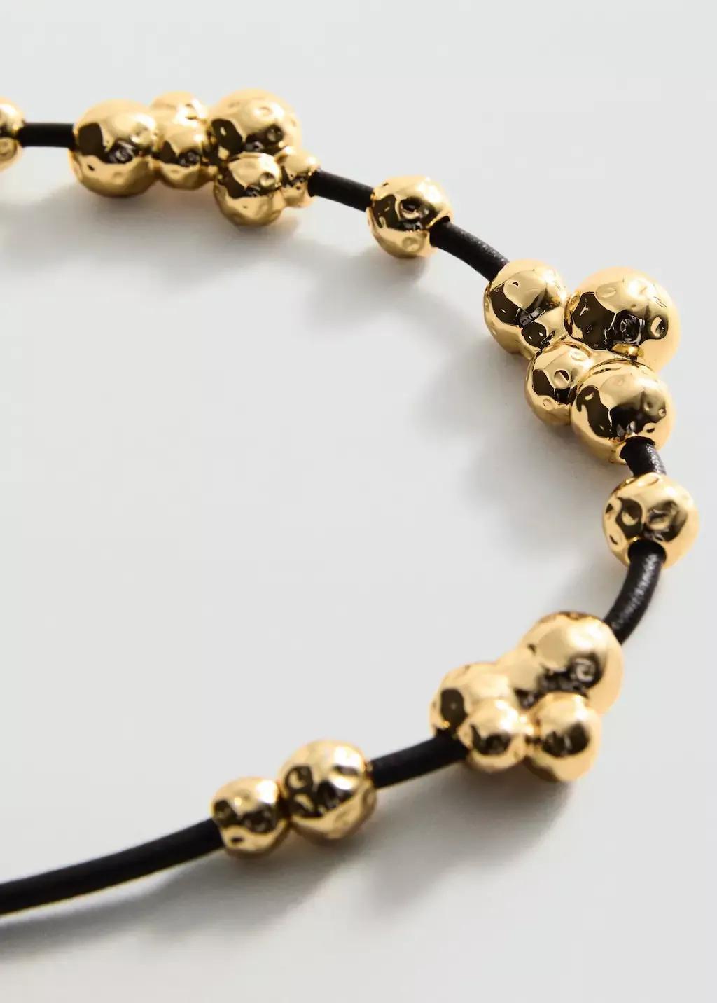 Gold Combined Beads Necklace, Gold, large image number 0