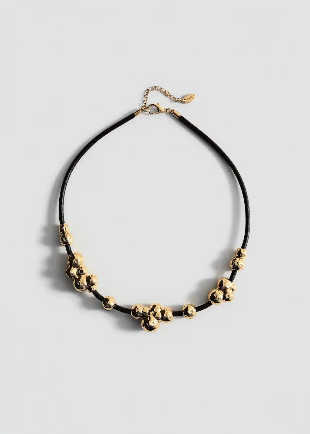 Gold Combined Beads Necklace, Gold, large image number 2