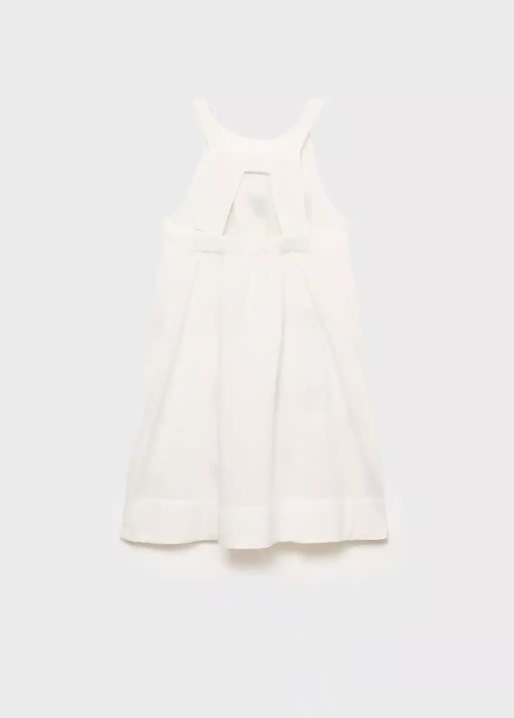 Beige Floral Embroidery Dress, Kids Girl, , large image number 1