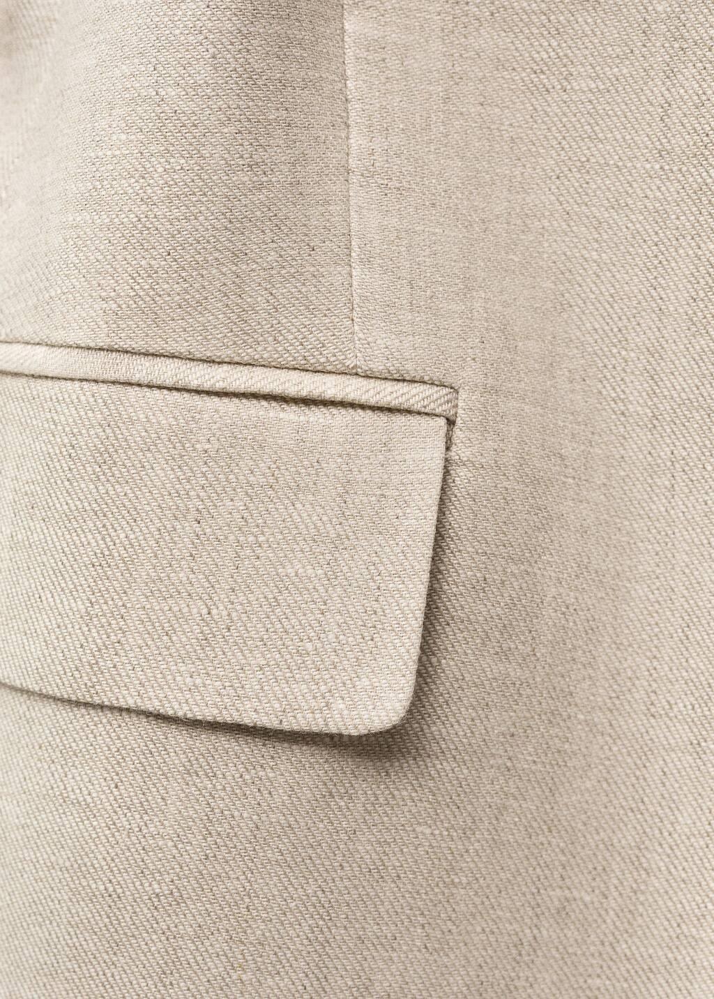 Grey Lt Pastel Linen Suit Jacket With Belt, , large image number 5
