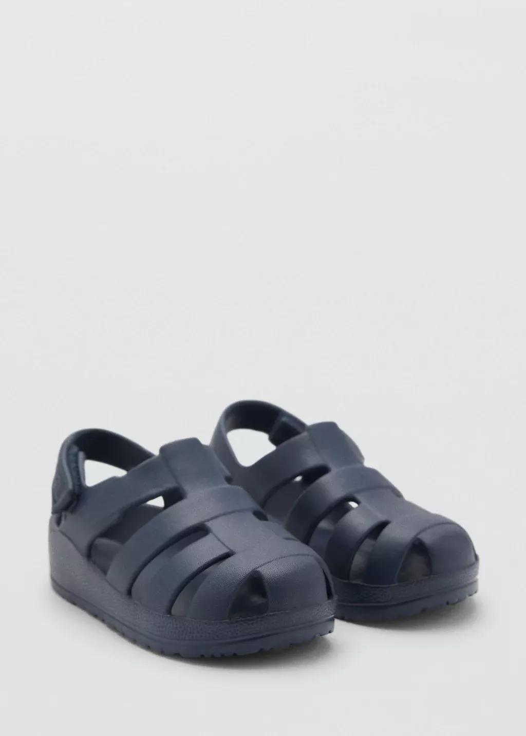 Navy Crab Sandals, Baby Boy, , large image number 0