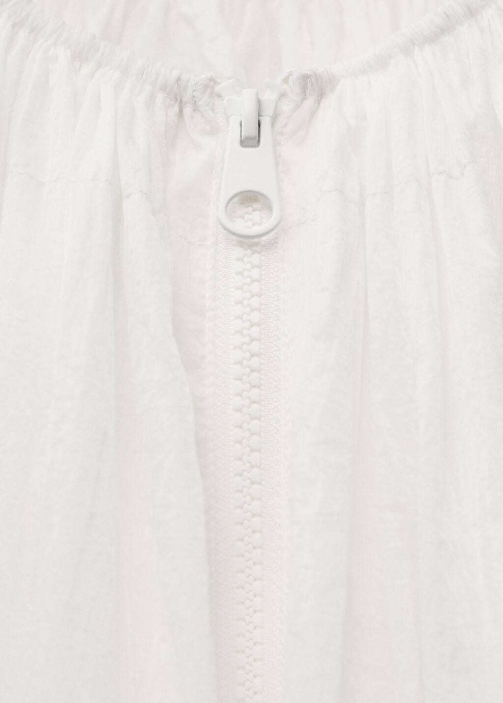White Gathered Semi-Transparent Jacket, , large image number 4