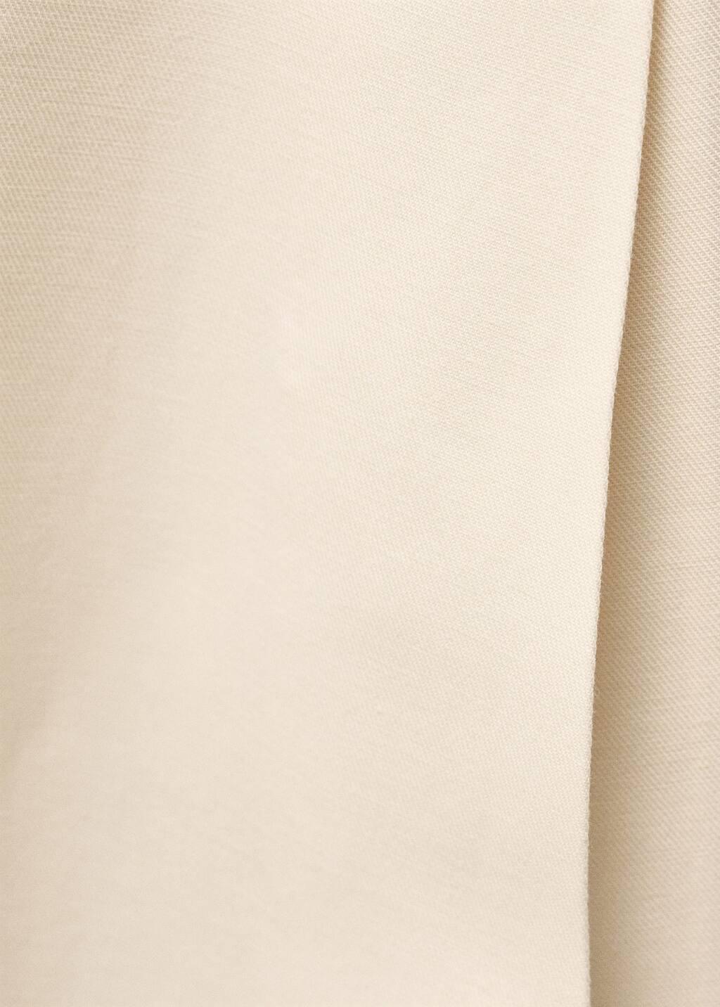 Beige Flared Linen-Blend Suit Trousers, , large image number 4