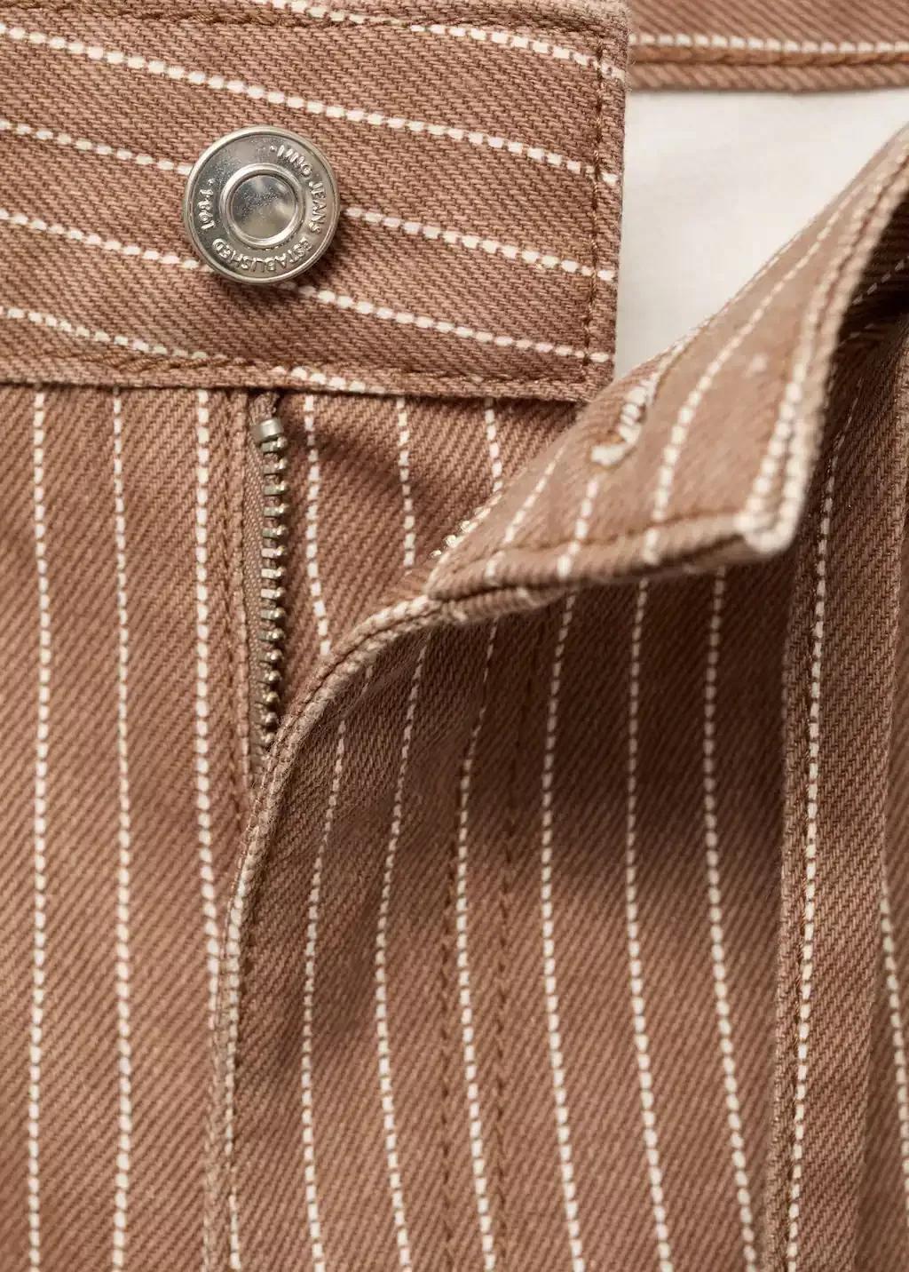 Brown Wideleg Jeans With Stripes And Belt, , large image number 2