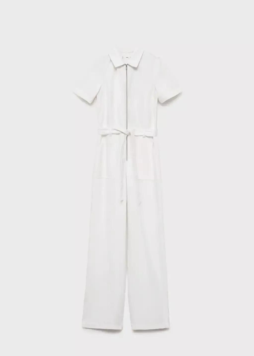 White Denim Jumpsuit Belt, , large image number 3