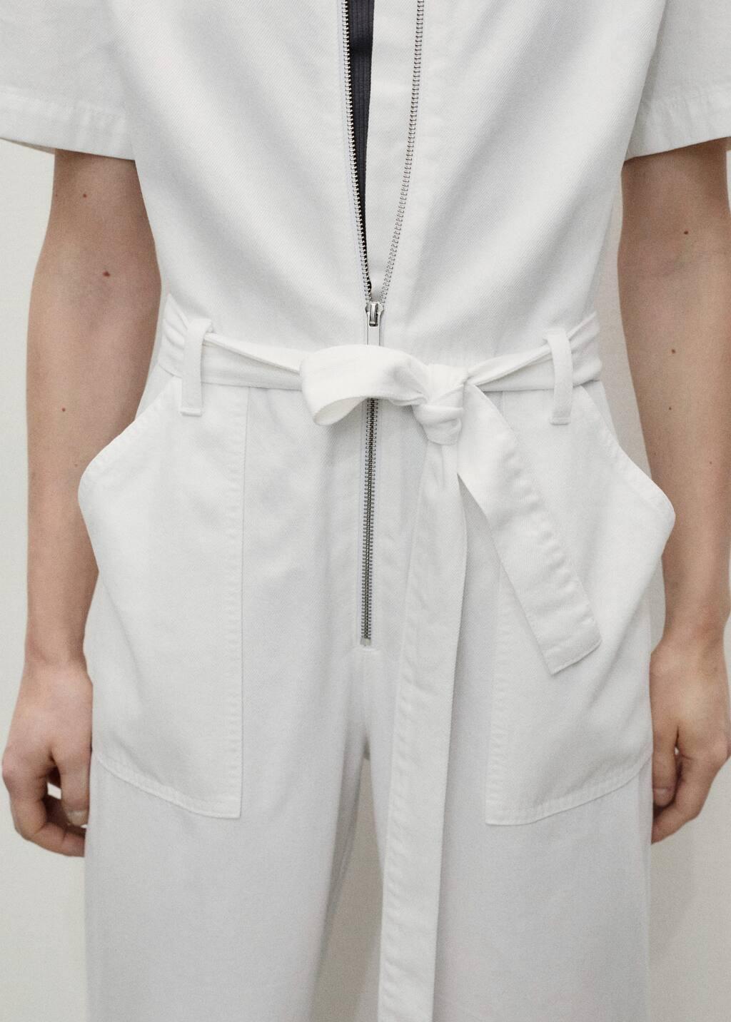 White Denim Jumpsuit Belt, , large image number 4